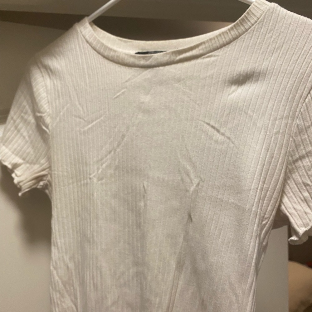 Forever 21 White Ribbed Shirt
